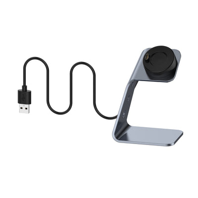 Garmin Venu 3 / Venu 3S / Vivoactiv 5 Horloge Oplaadstandaardaard Aluminiumlegering Oplaaddock met Datafunctie - Rechterpoort - Linkerpoort / Grijs