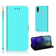 Mirror Motorola Moto E7 Power flip Hoesje - Cyaan