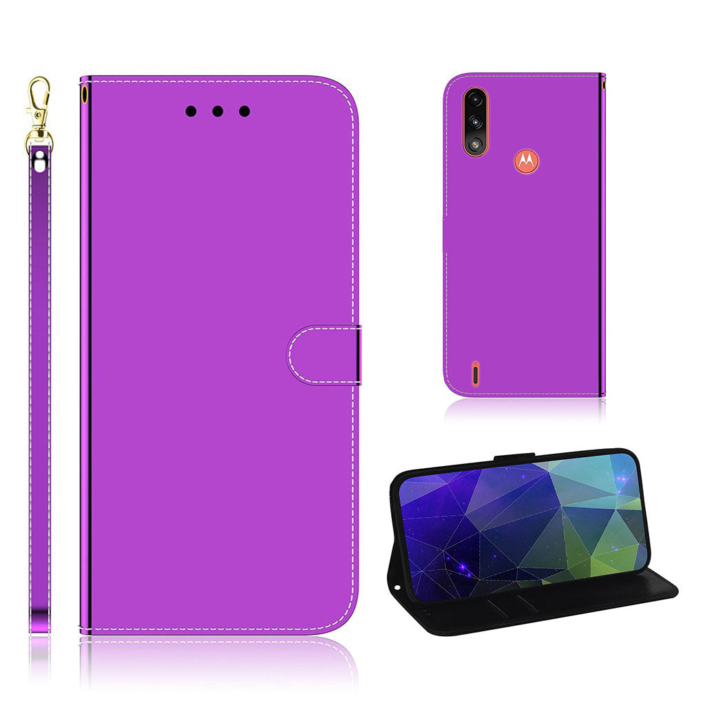 Mirror Motorola Moto E7 Power flip Hoesje - Purper