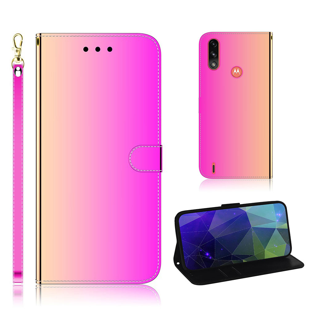 Mirror Motorola Moto E7 Power flip Hoesje - Rose