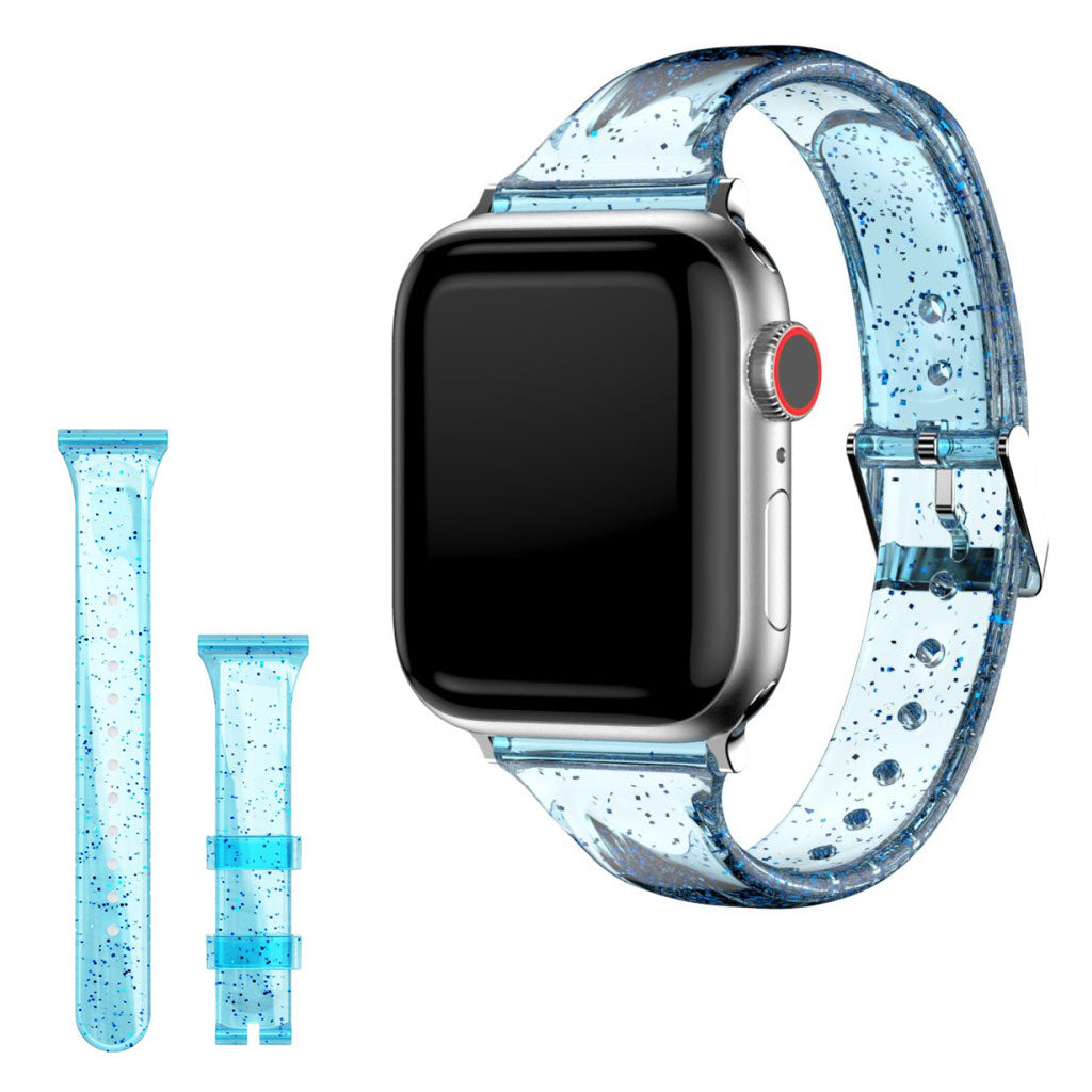 Apple Watch Series 6 / 5 40mm glitter stijl horlogeband - Blauw