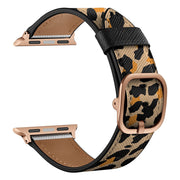 Apple Watch Series 6 / 5 40mm stijlvolle lederen horlogeband - Gele Luipaardprint