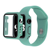 Apple Watch Series 6 / 5 40mm hoesje met gehard glas + horlogebandje - Groen
