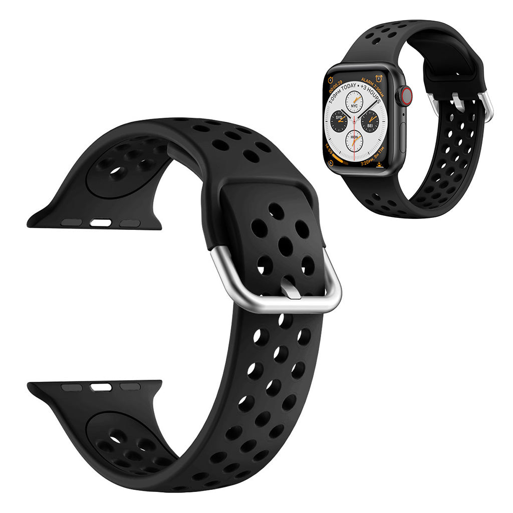 Dual color siliconenn horlogeband voor Apple Watch Series 6 / 5 40mm - Zwart