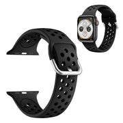 Dual color siliconenn horlogeband voor Apple Watch Series 6 / 5 40mm - Zwart