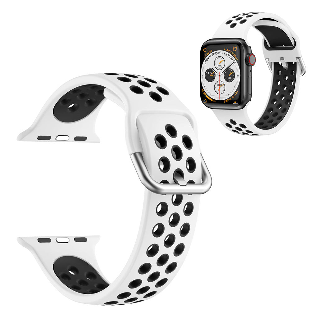 Dual color siliconenn armband voor Apple Watch Series 6 / 5 40mm - Wit / Zwart