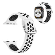 Dual color siliconenn armband voor Apple Watch Series 6 / 5 40mm - Wit / Zwart