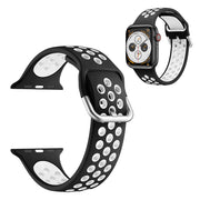 Dual color siliconenn armband voor Apple Watch Series 6 / 5 40mm - Zwart / Wit