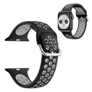 Dual color siliconenn armband voor Apple Watch Series 6 / 5 40mm - Zwart / Grijs