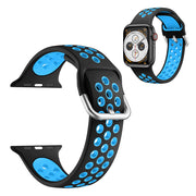 Dual color siliconenn armband voor Apple Watch Series 6 / 5 40mm - Zwart / Blauw
