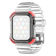 Apple Watch Series 6 / 5 40mm gekleurde rand doorzichtige stijl horlogeband - Rood