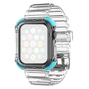 Apple Watch Series 6 / 5 40mm gekleurde rand doorzichtige stijl horlogeband - Blauw