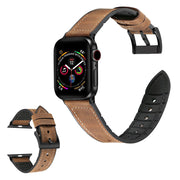 Apple Watch Series 6 / 5 40mm siliconenn + lederen gecoate horlogeband - Crazy Horse Bruin