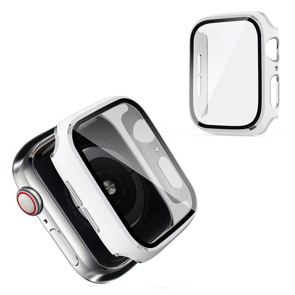Apple Watch Series 6 / 5 40mm cool frame met gehard glas - Wit / Zilver