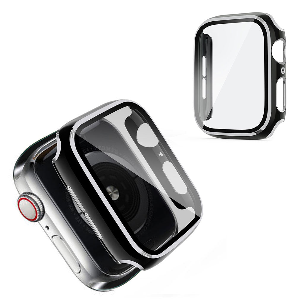 Apple Watch Series 6 / 5 40mm cool frame met gehard glas - Zwart / Zilver