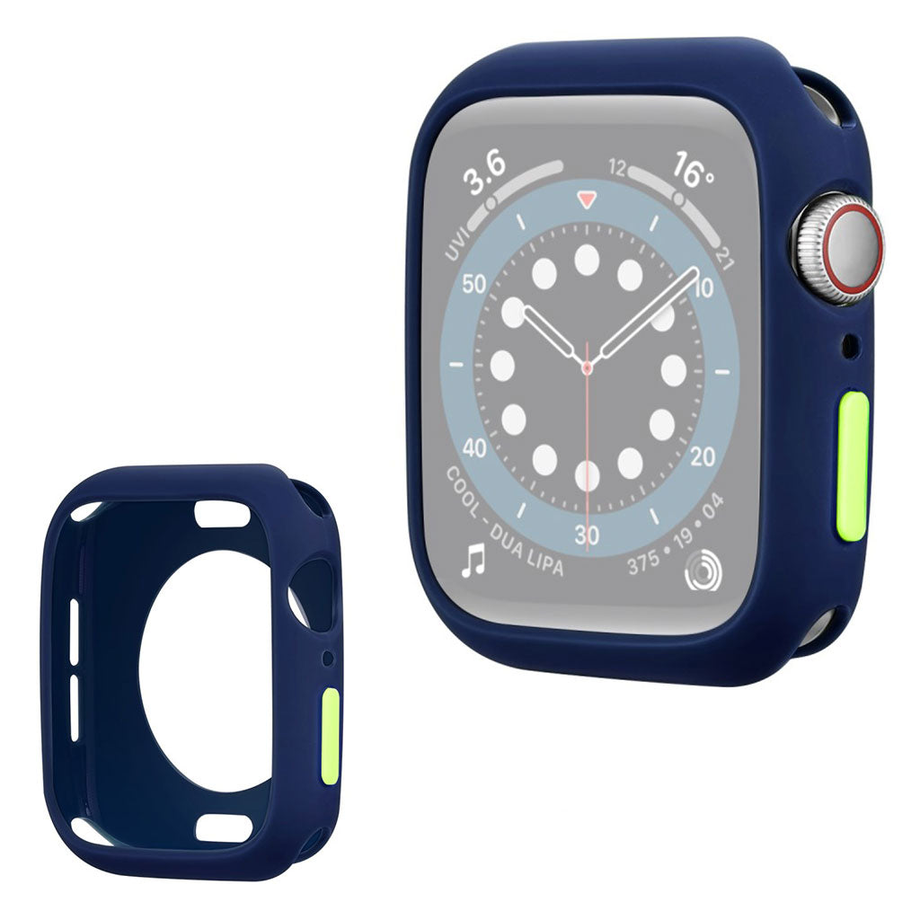 Apple Watch Series 6 / 5 40mm snoepjeskleur siliconenn montuur - Blauw / Geelgroen