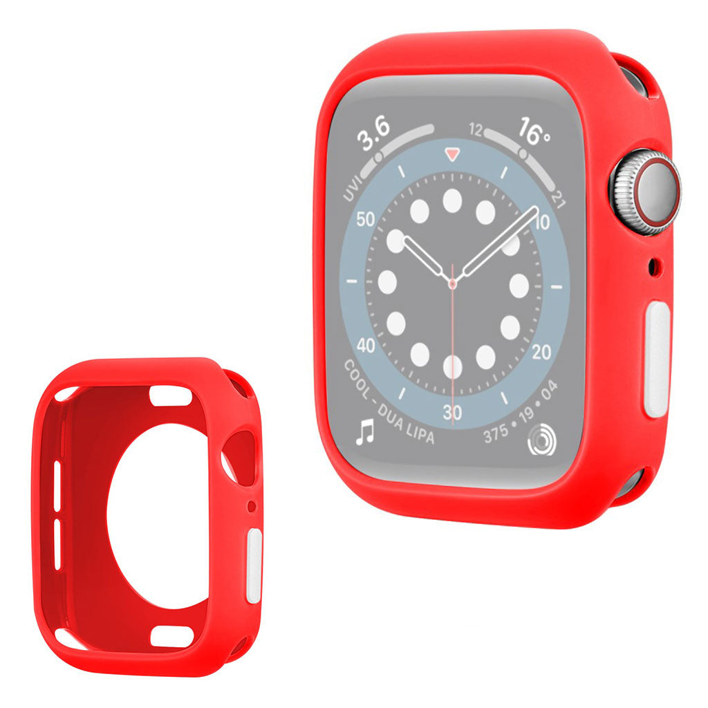 Apple Watch Series 6 / 5 40mm snoepjeskleur siliconenn montuur - Rood / Wit