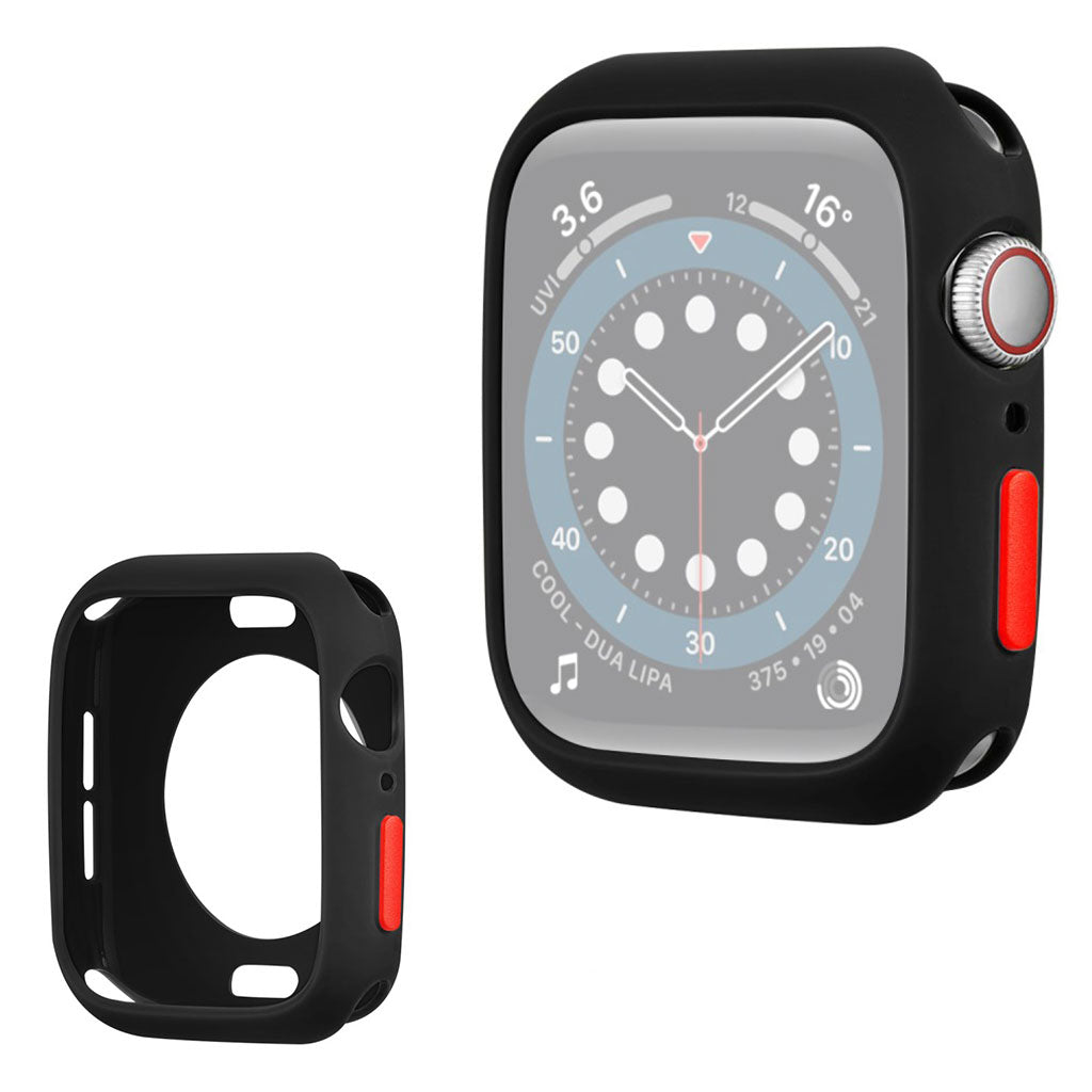 Apple Watch Series 6 / 5 40mm snoepjeskleur siliconenn montuur - Zwart / Rood