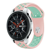Samsung Galaxy Watch (46mm) Zachte Siliconen Hoesje Horlogeband - Roze / Cyan
