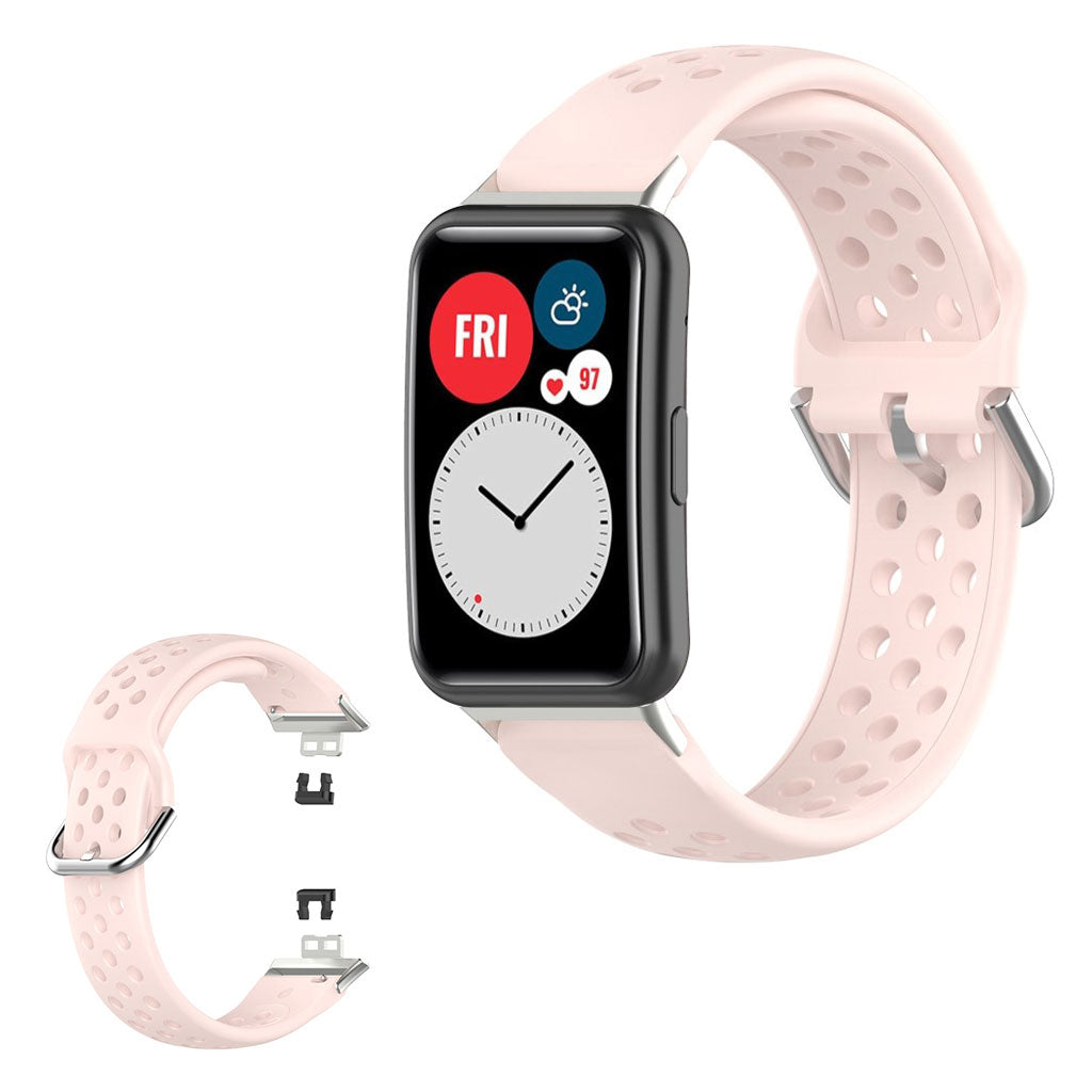 Huawei Watch Fit gaatje geëtst siliconenn horlogebandje - Roze