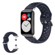 Huawei Watch Fit gat geëtst siliconenn horlogeband - Donkerblauw