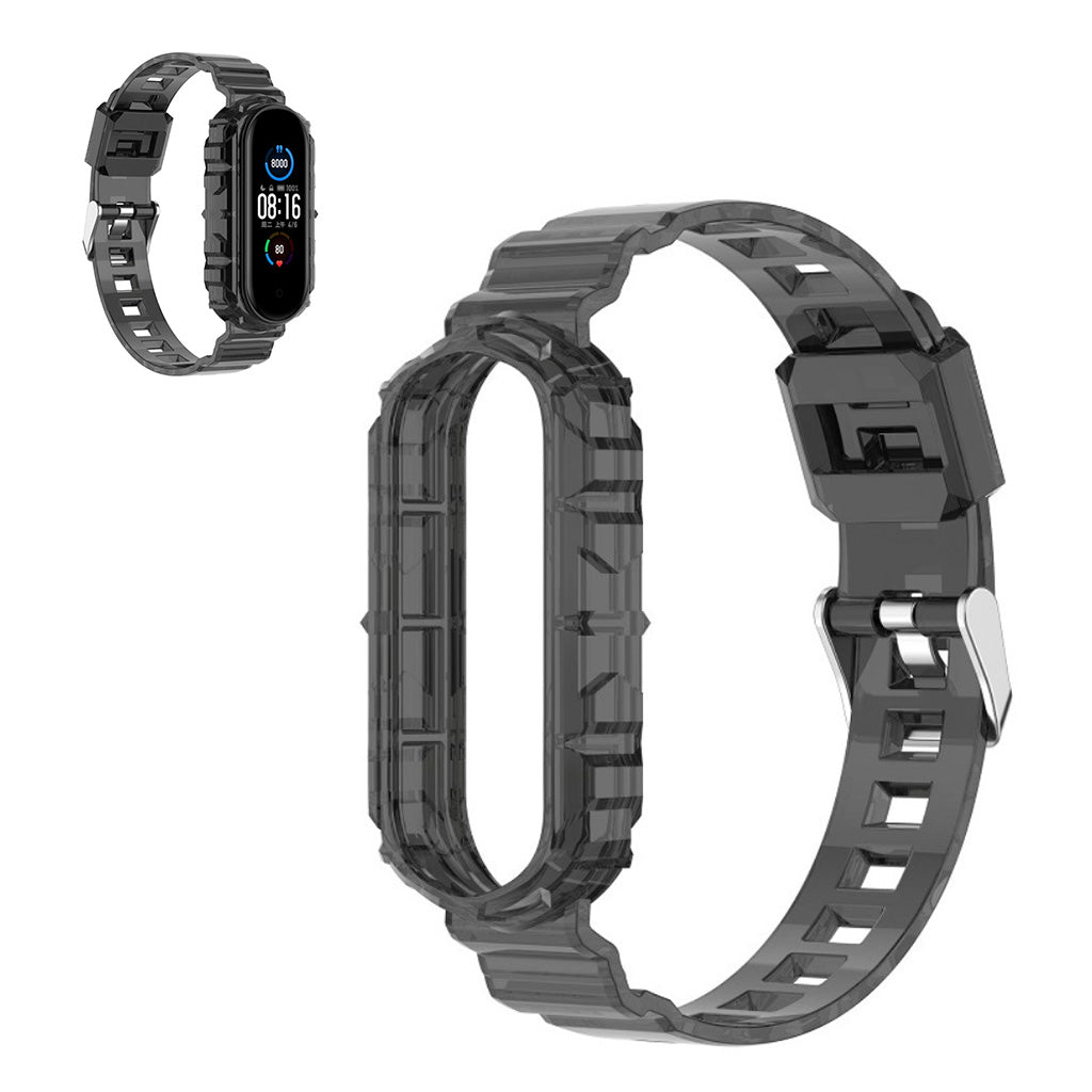 Xiaomi Mi Smart Band 6 doorzichtige horlogeband - Zwart