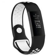 Fitbit Charge 3 Horlogeband av silikon med 2 fargers design - svart og hvit