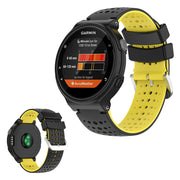 Tweekleurig siliconenn horlogebandje voor Garmin Forerunner toestellen - Zwart/Geel