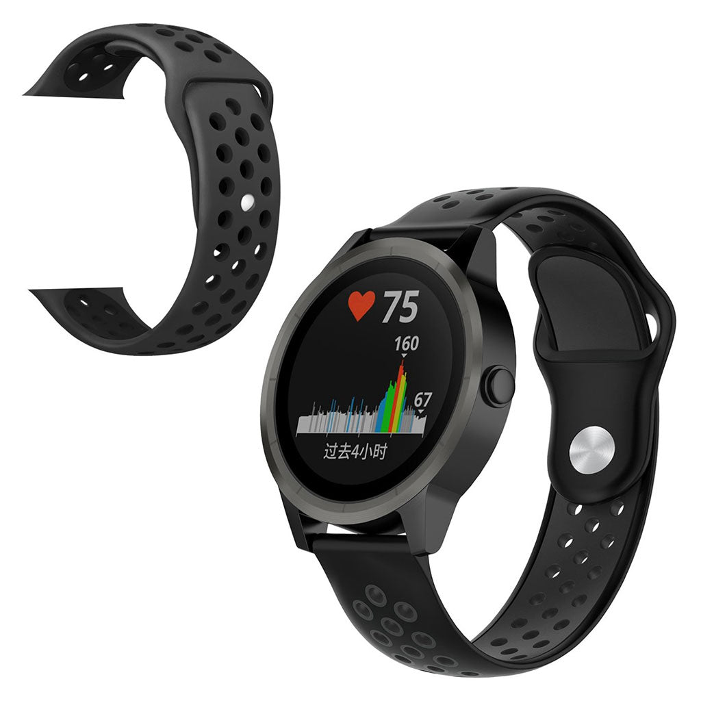 Garmin Forerunner 245 Music tweekleurig siliconenn armband - Zwart / Donkergrijs