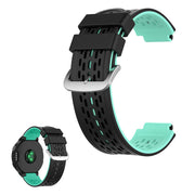 Dual color siliconenn armband voor Garmin toestellen - Zwart / Cyaan
