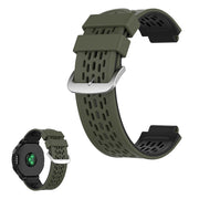 Dual color siliconenn armband voor Garmin toestellen - Legergroen / Zwart
