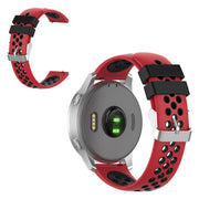 18mm Garmin Vivoactive 4S / Vivomove 3S dubbele kleur siliconenn armband - Rood / Zwart