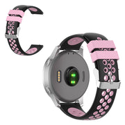 18mm Garmin Vivoactive 4S / Vivomove 3S dubbele kleur siliconenn armband - Zwart / Roze
