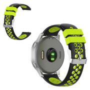 18mm Garmin Vivoactive 4S / Vivomove 3S dual color siliconenn armband - Zwart / Groen