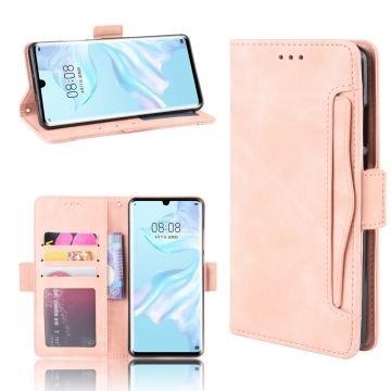 Lederen portemonnee hoesje met moderne vormgeving voor Huawei P30 Pro - Roze