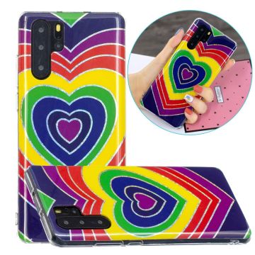 galvaniseren IMD marmer patroon afdrukken flexibele TPU hoes hoesje voor Huawei P30 Pro - Hart