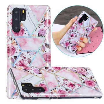 galvaniseren IMD marmer patroon afdrukken flexibele TPU hoes hoesje voor Huawei P30 Pro - Rose