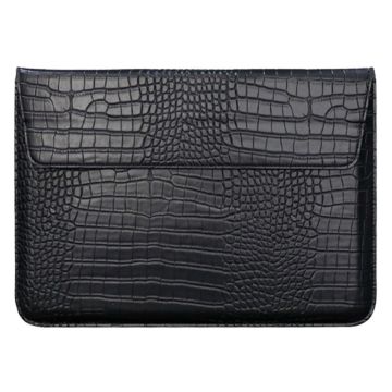 11-12 " Laptop Sleeve Vegan Leather Crocodile Texture Standaard Laptop Hoesje Tas - Zwart