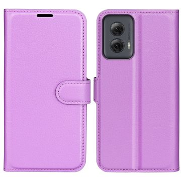 Classic Motorola Moto G Power 5G (2024) leren flip hoesje - Purper