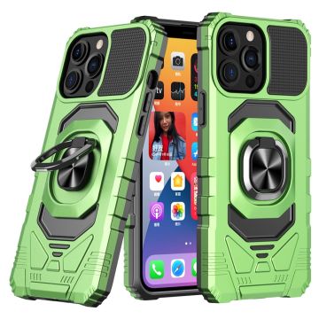 Duurzame harde plastic cover met zachte binnenkant en kickstand voor iPhone 11 Pro Max - Groen