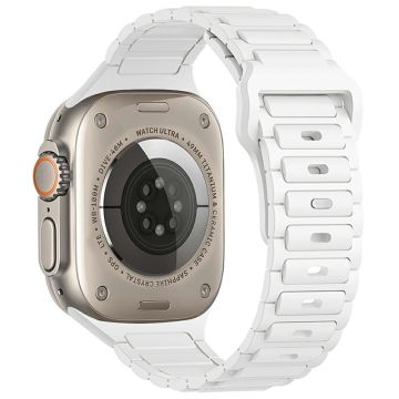 KALEBOL horlogebandje Apple Watch Series 10 42mm Siliconen band met drie kralen - Wit