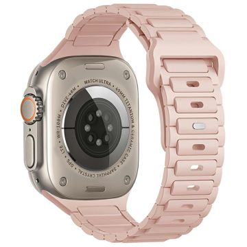 KALEBOL horlogebandje Apple Watch Series 10 42mm Siliconen band met drie kralen - Roze