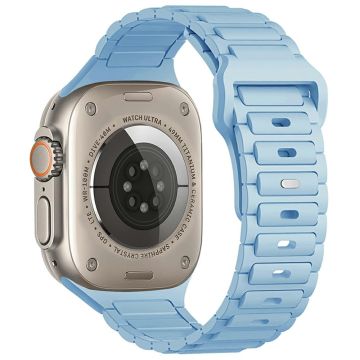 KALEBOL Horlogebandje Apple Watch Series 10 42mm Siliconen band met drie kralen - Baby Blauw