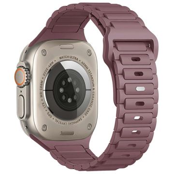 KALEBOL horlogebandje Apple Watch Series 10 42mm Siliconen band met drie kralen - Rookpaars