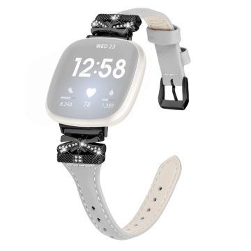Zwart Gesp bandje Fitbit Versa 3 / 4 / Sense / Sense 2 Butterfly Connector Smart Watch Strap - Grijs