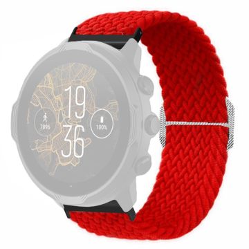 Suunto Spartan Sport Pols HR Baro / Suunto 7 Horlogeband 24mm Gevlochten Nylon Band - Rood