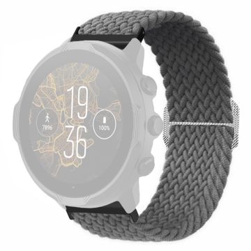 Suunto Spartan Sport Pols HR Baro / Suunto 7 Horlogeband 24mm Gevlochten Nylon Band - Grijs