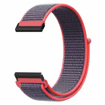 Suunto Spartan Sport Polshorloge HR Baro / Suunto 7 Riem 24mm Nylon Sport Loop Horlogebanden - Helder Roze