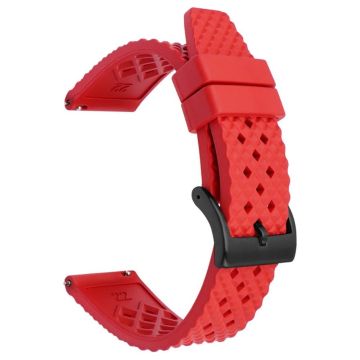 Huawei Horloge GT 4 46mm / 4 Pro Bandje 22mm Fluorubber Horlogebandje - Rood + Zwarte Gesp