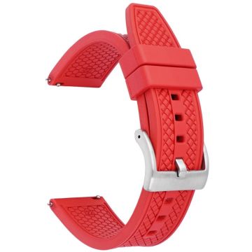 Huawei Watch GT 4 46mm / GT 4 Pro 22mm Vervangingsband Fluorubber Horlogebandje - Rood + Zilveren Gesp